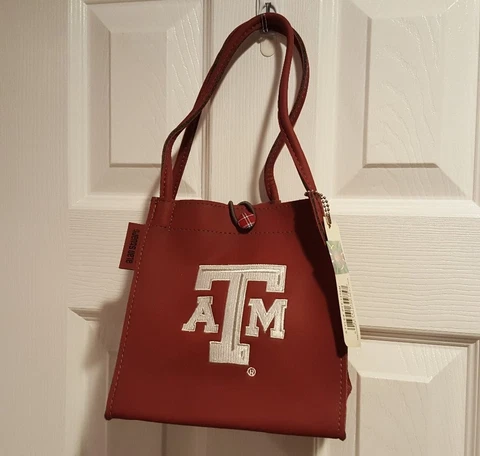 NCAA Texas A&M Plaid Button Style Fashion Purse Cover