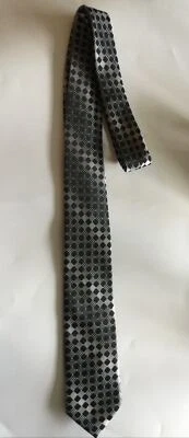 Corbata Pierre Cardin - Corbata de poliéster plateada negra diamante - Delgada para hombre Foto 1 de 4