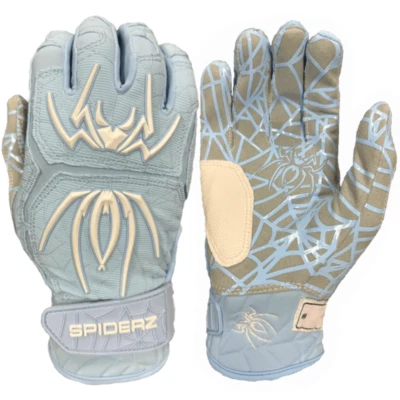 SMASH IT SPORTS Spiderz HYBRID Batting Gloves - Columbia Blue/White