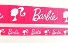 Barbie hellrosa weißes Ripsband 3/8"" 1/2"" 5/8"" 7/8"" Taschenkrawatten