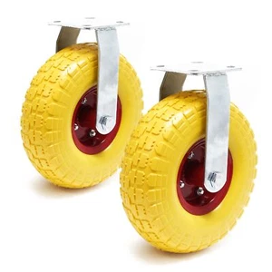 Bockrolle Set 2x Transportrolle Metallfelge pannensicher 150kg gelb 258x78mm - Bild 1 von 7