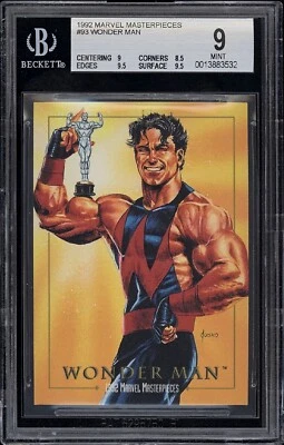 1992 Marvel Masterpieces #93 Wonder Man BGS 9 Mint w/2 9.5 Subs Joe Jusko Pop 10 - Image 1 of 2