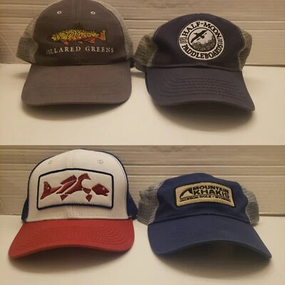 Lote de 4 sombreros de camionero Half Moon Outfitters caquis de montaña cuello verde LLM  Foto 1 de 4