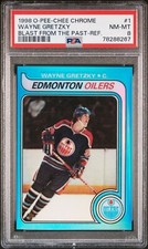 1998-99 O-Pee-Chee OPC Chrome Blast From The Past Refractor Wayne Gretzky PSA 8