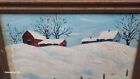 1970 Oil Painting On Board Winter Scene   C.W. Elwell Bowdoin Maine