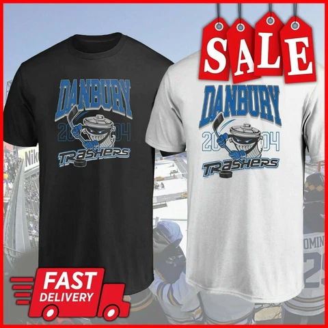HOT SALE!!! Danbury Trashers Hockey Main Black Unisex T-Shirt Size S-5XL Cover