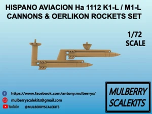 1/72 SPANISH HISPANO AVIACION Ha 1112 BUCHON CANNONS & OERLIKON ROCKETS SET - Imagen 1 de 6