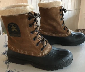 Kamik Canadian Leather Duck Boots Damengröße 8/Herrengröße 6,5 herausnehmbares Futter - Bild 1 von 11