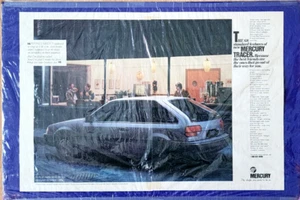 Póster vintage Ford Mercury Tracer 16"x11" anuncio impreso de coche hombre arte de pared rupestre - Imagen 1 de 2