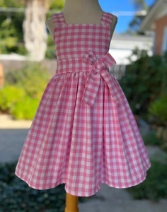 Western Wear Country Cowgirl Farm Pink Gingham Jumper Dress - Picture 1 of 2