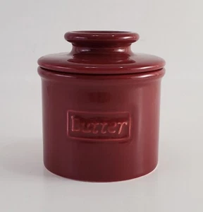 Butter Bell Crock Butter Keeper by L. Tremain Cafe Retro Maroon - Picture 1 of 8