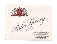 Netherlands - Vintage Label - M.Rehbijn Jr, 'S-Gravenhage - Pale Sherry No. 2
