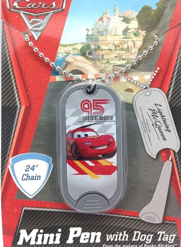 ALEXANDER MCQUEEN Disney Pixar Cars 2 Mini Penna Etichetta Cane Lightning McQueen Collana Gioielli
