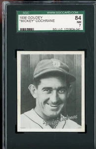 1936 Goudey Mickey Cochrane #84 SGC 7 NM Well CENTERED! Super SHARP! Make Offer - Picture 1 of 2