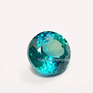 Zafiro natural azulado verde de 11,20 quilates forma redonda regalo extra piedras preciosas sueltas - Imagen 1 de 6