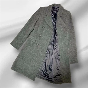 A.P.C Chester Long Coat Wool Gray Size M Near Very Good Elegant Double Button - Picture 1 of 9