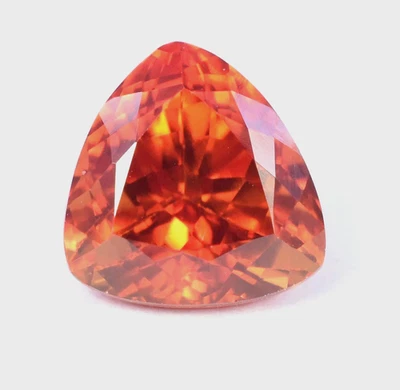 Piedra preciosa suelta natural de 7,40 quilates Ceilán Fanta zafiro naranja corte trillón 10x10 mm Foto 1 de 4
