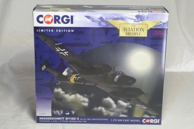 Corgi AA38507, Bf110E-2 G9+LN, OBLT Heinz-Wolfgang, Bélgica 1942 • COMO NUEVO Foto 1 de 4