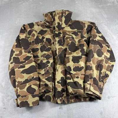 Vintage Columbia Mens Jacket Medium Brown Hunting Duck Camo GoreTex Made USA 80s - Image 1 of 4