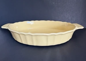 Oval Matceramica Portugal Casserole Lasagna Dish Yellow With Handles 2 1/2 qt - Picture 1 of 9
