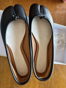 Maison Margiela Tabi Ballet Flats Black Leather Size 35 Women - Picture 1 of 6