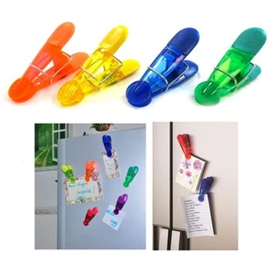 Magnetic Clips 4 Chip Bag Kitchen Refrigerator Magnets For Photos Food Storage - Picture 1 of 1