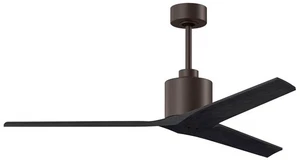 60" Matthews Mollywood Bronze Black Damp Rated Ceiling Fan with Remote - Picture 1 of 1
