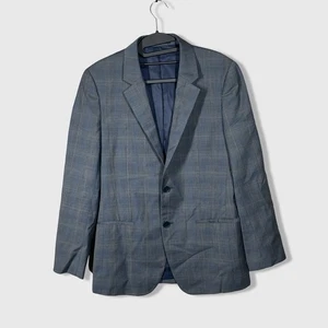 Theory Wool 2 Button Windowpane Plaid Blazer Suit Jacket Mens 36 Preppy Designer - Picture 1 of 10