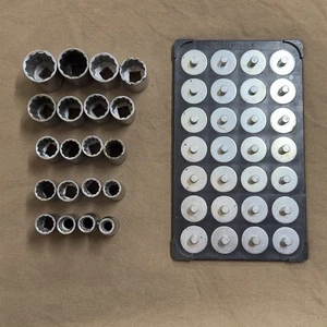 Craftsman USA Magnetic 3/8 in - 1/2 in Drive Socket Drawer Organizer and Sockets - Picture 1 of 10