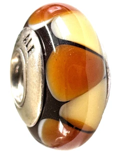 Pandora Sterling Silver Retired Captivating Amber Murano Glass Bead - 790638 - Picture 1 of 7