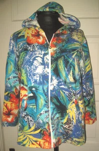 ONQUE SPORT COUTURE Colorful Zip Up Hoodie Hooded Top Shirt Blouse PL - Picture 1 of 6