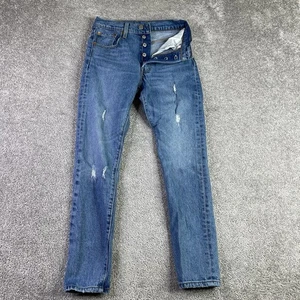 Levi’s 501 Jeans Damen 24X26 Blau Skinny Mid-Rise Medium Wash Button Fly - Bild 1 von 14