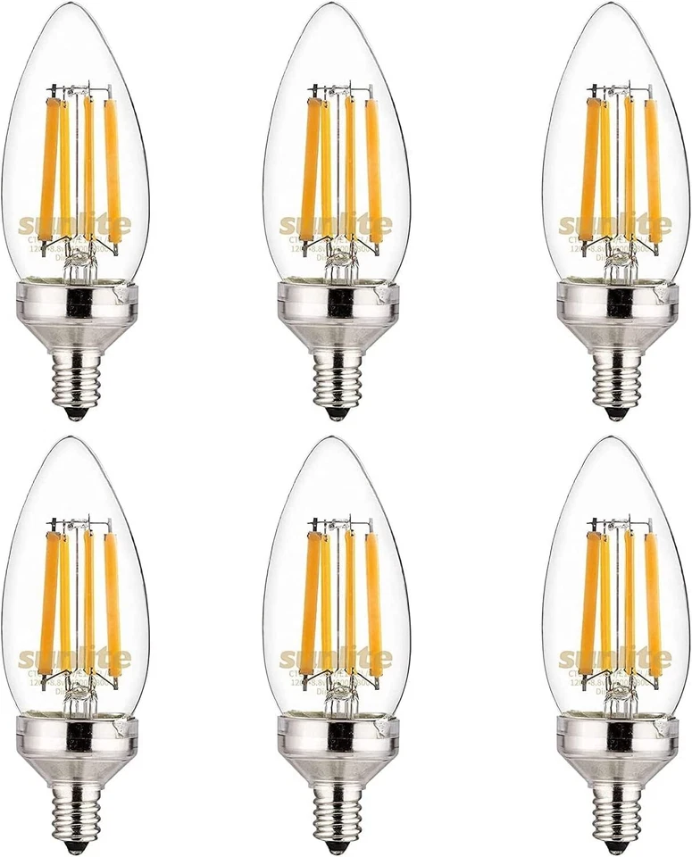 LED B11 Torpedo Tip Chandelier Bulb 2700K Warm White 7.5W(60W Eqv) E12 - 6 Pack - Image 1 of 1