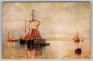 Postcard Under Venetian Skies Ship Art Painting Portrait - Picture 1 of 2