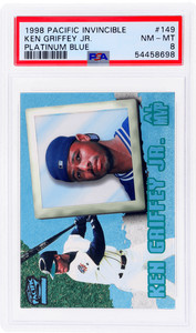 1998 Pacific Invincible #149 Ken Griffey Jr. Platinum Blue PSA 8