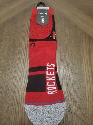 Stance Houston Rockets Mens L 9-13 Shortcut 2 Infiknit Casual Crew Socks Red NBA - Image 1 of 3