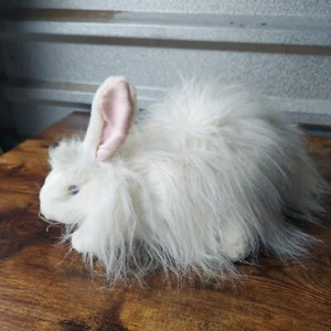 Folkmanis Angora Rabbit Hand Puppet Plush White Long Soft Fluffy Hair Easter - Picture 1 of 8