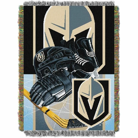 Vegas Golden Knights NHL Hockey Uniform Helmet Skates Throw Blanket 48 X 60 USA Cover