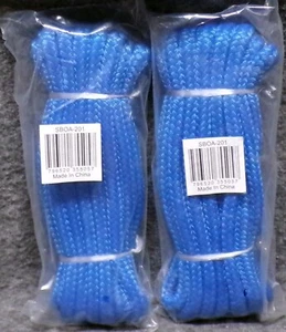 Lot of 2 Double Braided Nylon Dockline  Blue 15' SBOA-201 - Picture 1 of 2