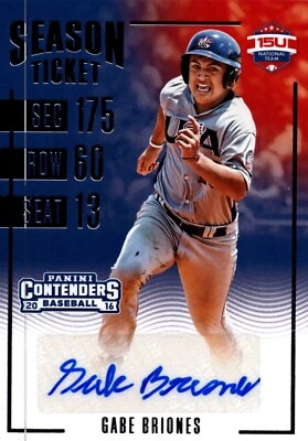 2016 PANINI CONTENDERS SEASON TICKET USA  AUTOGRAPH~GABE BRIONES~NO. 15U-GB~RC - Image 1 of 3
