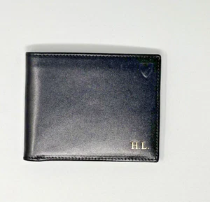 aspinal of london black leather wallet H.L - Picture 1 of 5