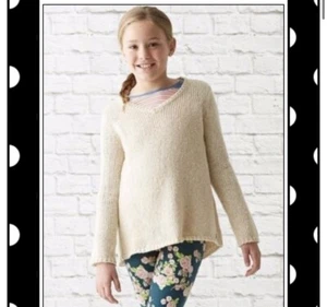 $54 Matilda Jane 435 Girls Just chillin Neutral Tan Draped Sweater- Sz 12 EUC - Picture 1 of 5