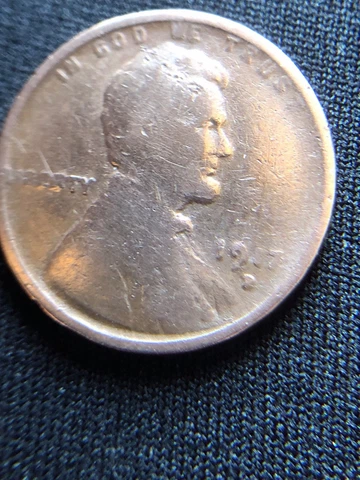 1917 D lincoln wheat penny Double struck D & struck off center Cover