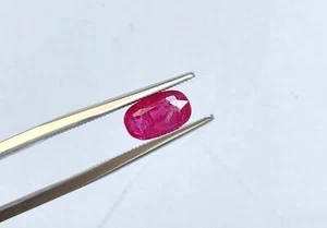 Certified 1.40 Carats Mozambique Ruby Oval Faceted Cut stone No Heat Natural Gem - Picture 1 of 7