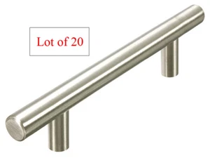 20 nuevos tiradores de barra de gabinete de acero inoxidable 3 3/4" 96 mm níquel satinado cepillado - Imagen 1 de 2