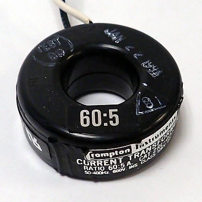 CROMPTON 2RL-600 CURRENT TRANSFORMER, 60:5, 60A, 50Hz,400Hz, 600 Volts, 10kV BIL - Image 1 of 2