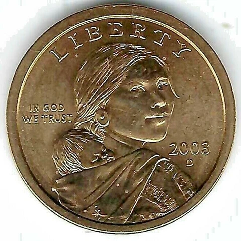 2003-D Denver $1 Brilliant Uncirculated Business Strike Sacajawea Dollar Coin! Cover