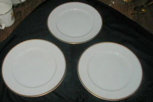 5 ALTE HANDBEMALTE NIPPON PORZELLAN DESSERTTELLER, WEISS mit GOLDRAND, ELEGANT!! - Bild 1 von 4
