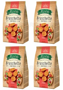 4 BRUSCHETTE MARETTI Pizza Flavor Oven Baked Bread Bites Snacks 70g 2.5oz - Picture 1 of 4