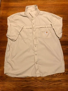 Camicia Carhartt Uomo Force® Mandan Manica Corta Tinta Unita 101178 Colore Tan - Taglia 2XL - Foto 1 di 9